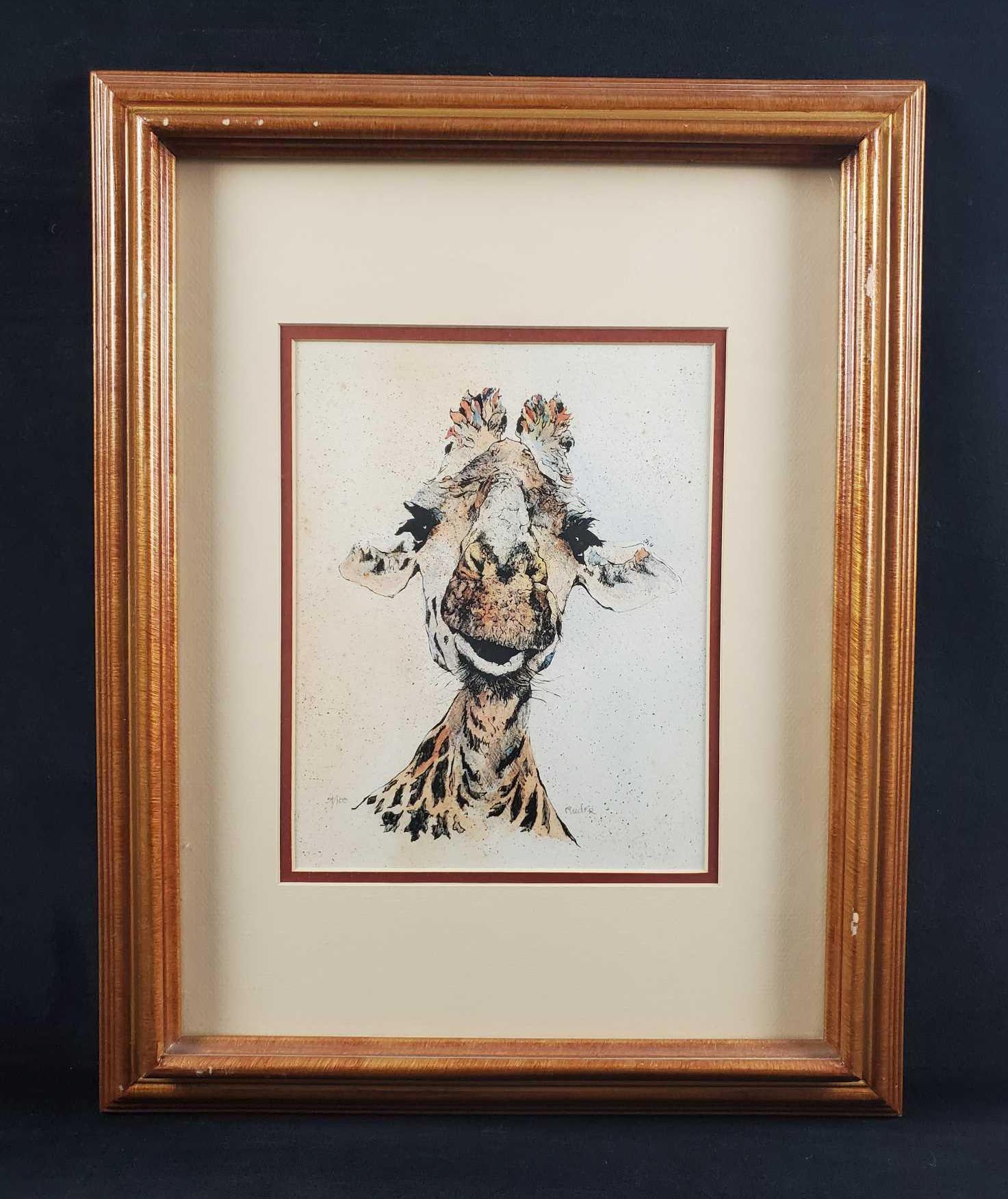 Patricia Giraffe LE Lithograph Print by Samuel Ruder