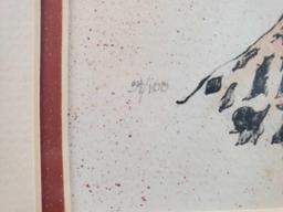 Patricia Giraffe LE Lithograph Print by Samuel Ruder