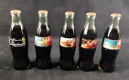 Five Full Coca Cola Bottles Santa Disney Epcot