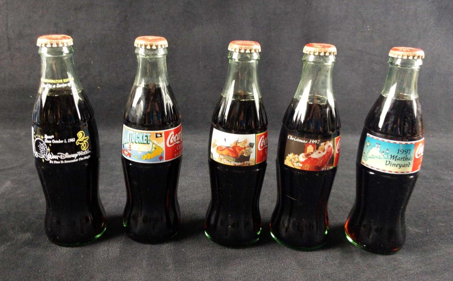 Five Full Coca Cola Bottles Santa Disney Epcot