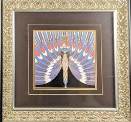 Framed Art Deco Erte The Nile Embellished Print W3
