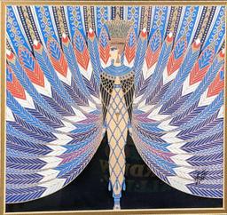Framed Art Deco Erte The Nile Embellished Print W3
