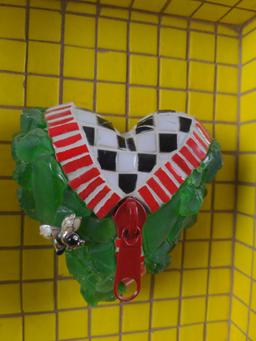 Claudia Pandolfi Mixed Media Mosaics Heart X1