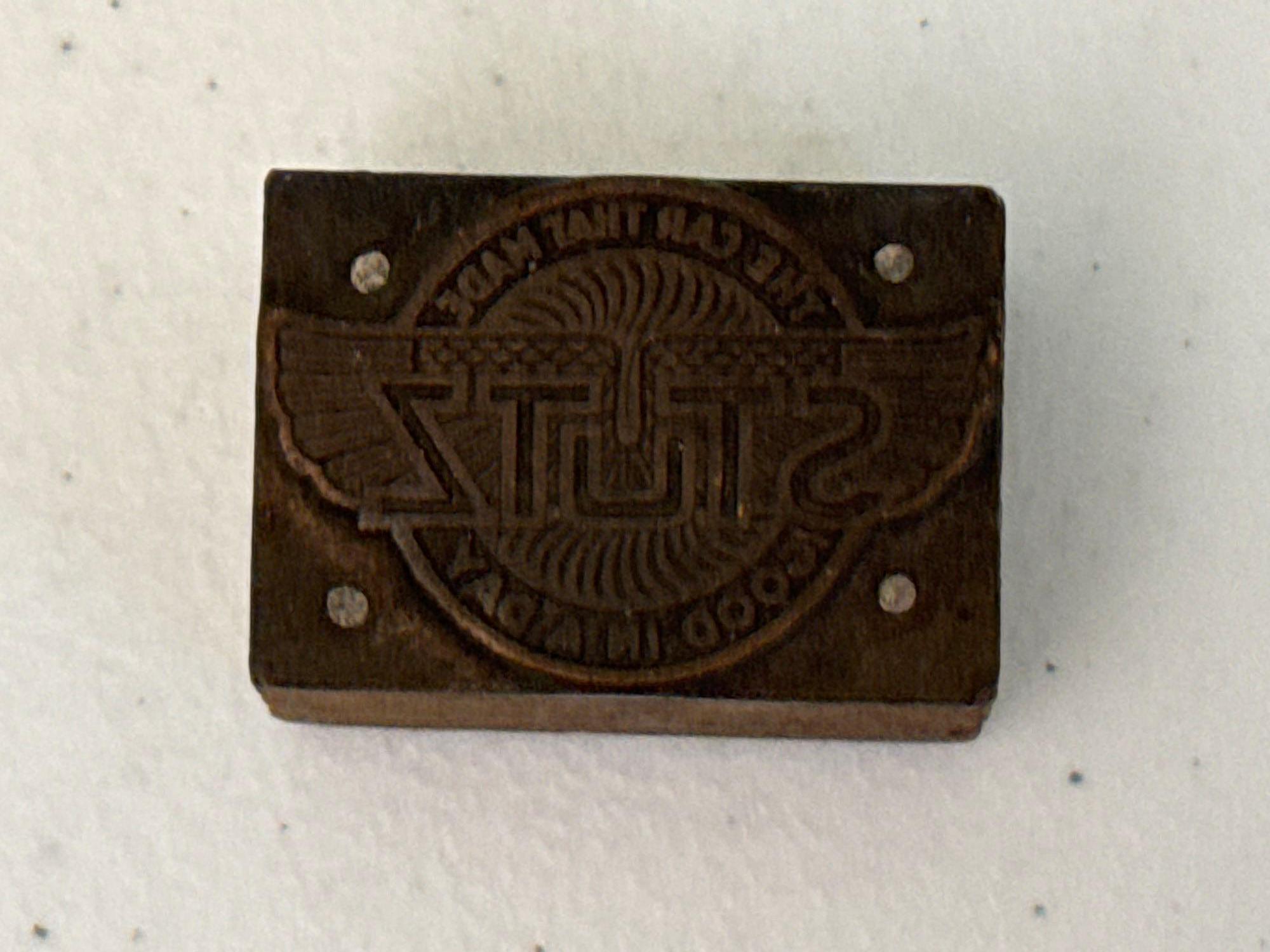 Vintage Wood & Metal Printing Block Stamps, MW Center Caps, Voltammeter & Petrified Wood