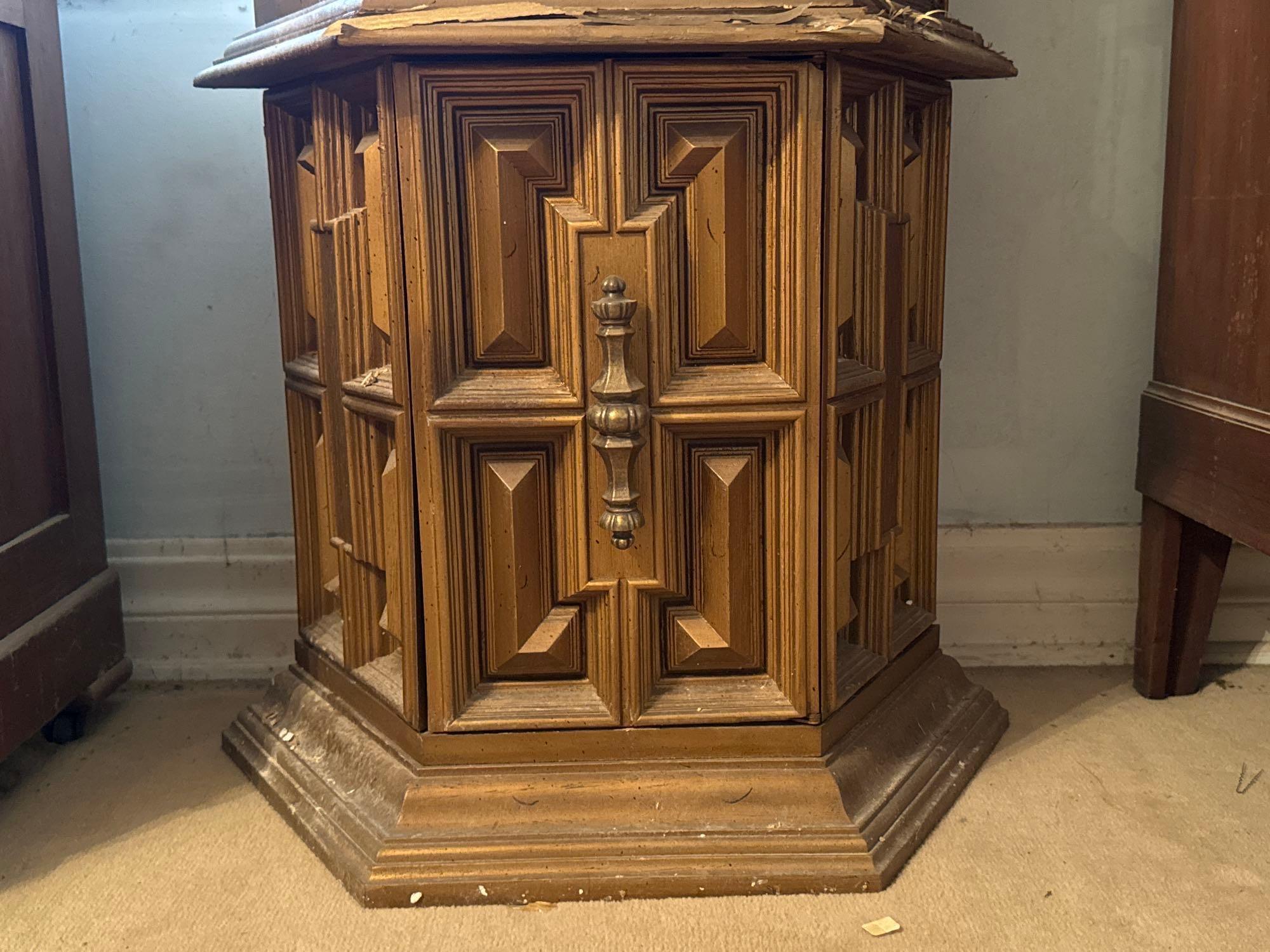 Gold Wood Lighted Curio Cabinet