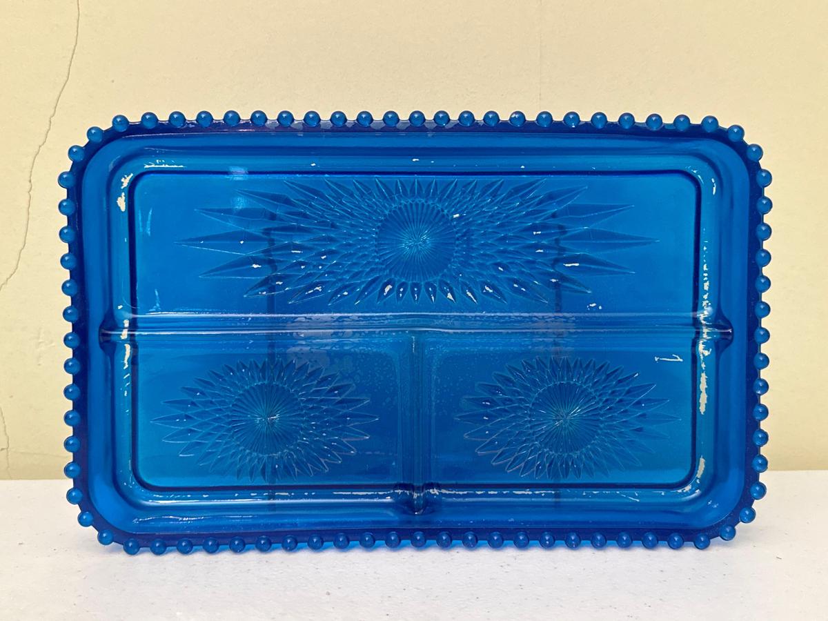 Blue Glass CruditeTray