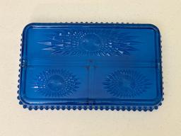 Blue Glass CruditeTray