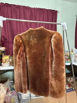 Vintage John A. Brown Carolyn Laskin Mouton Lamb Coat with Bakelite Closure