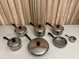 Vintage Copper Clad Revere Ware Pots & Pan Set