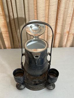 Rogers & Smith Silver Plate Beverage Dispenser & Goblets