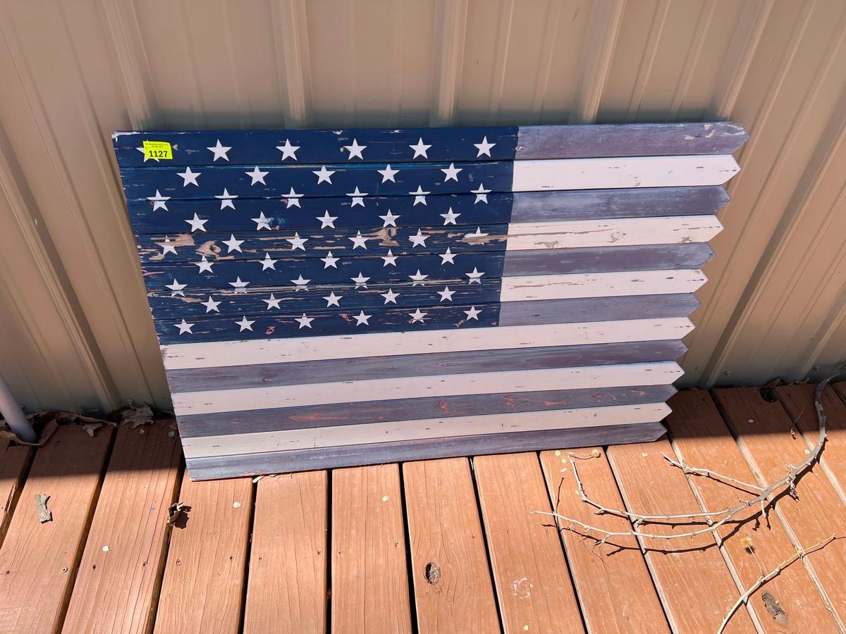 Wooden American Flag sign