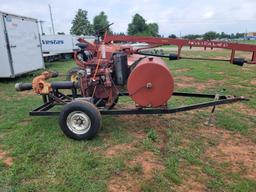 single alxe trailer with 4 cyclinder diesel engine and water pump