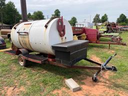 large wood smoker on a trailer