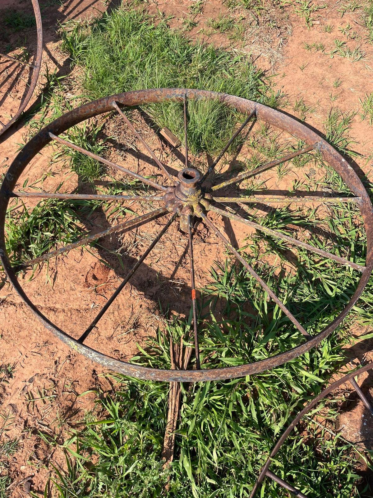 antique steel wheel 42in