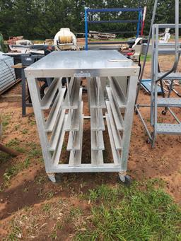 stainless can sorter table with can opener