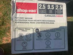 NEW 2 1/2 gallon 9 1/2 liter 2 1/2 hp wet dry shop vac