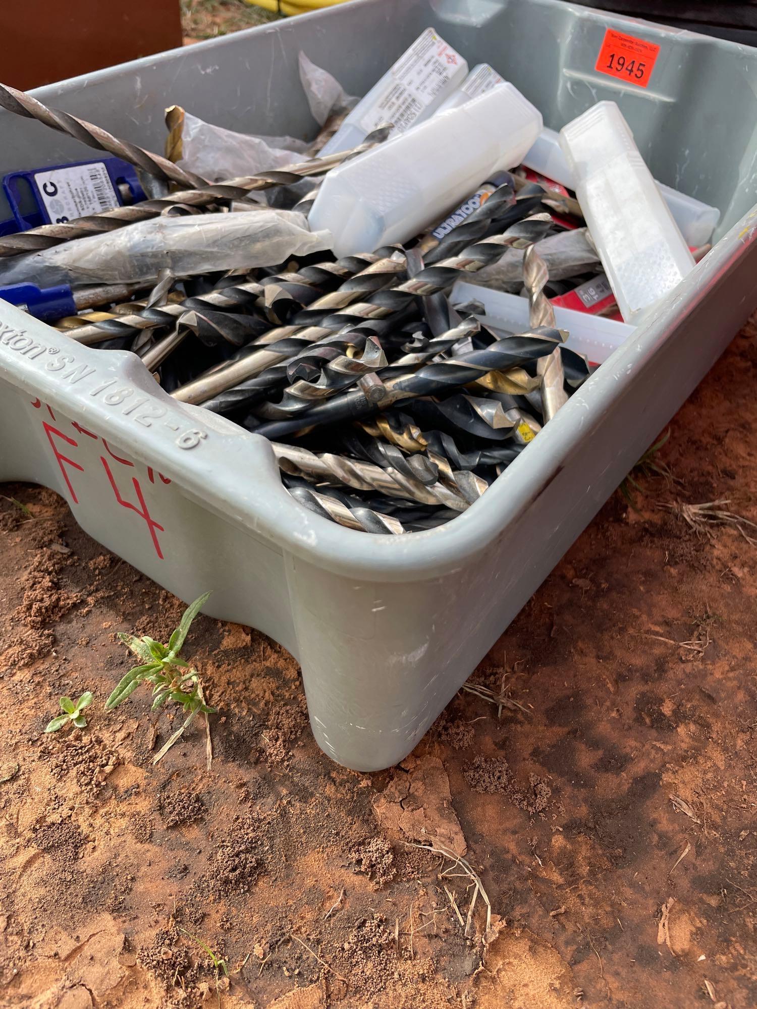 tub of misc drill bits