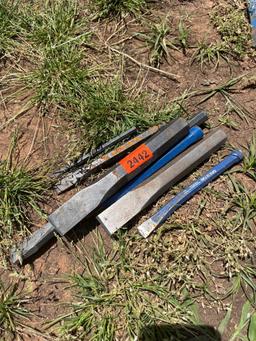 assortment of hand chisels