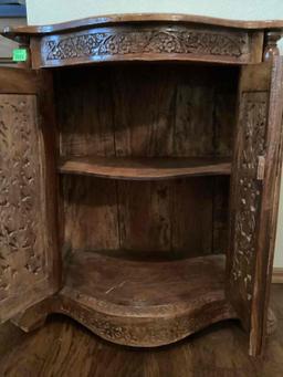 Two door wooden cabinet- carved wood