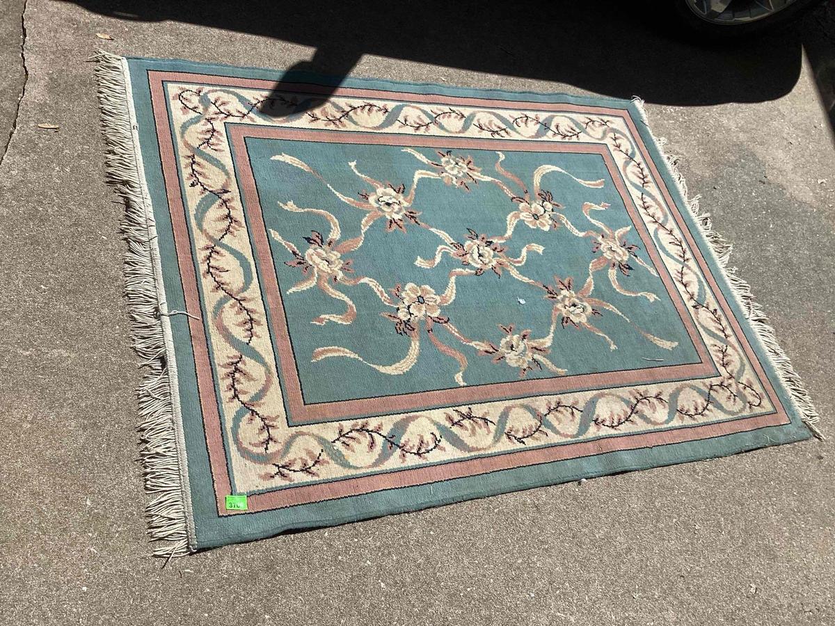 pink and blue area rug