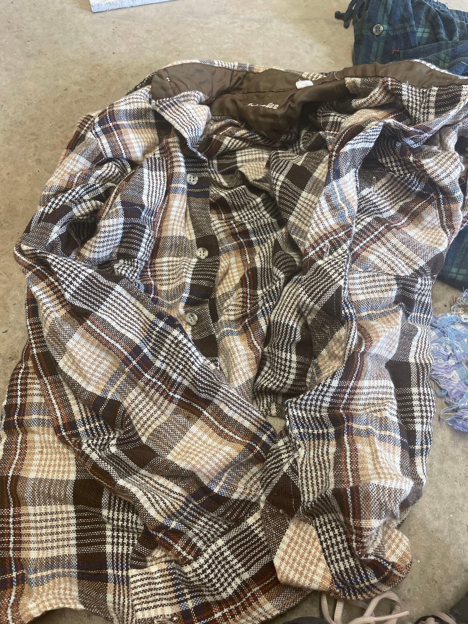 scrap flannels; joggers; collared shirt