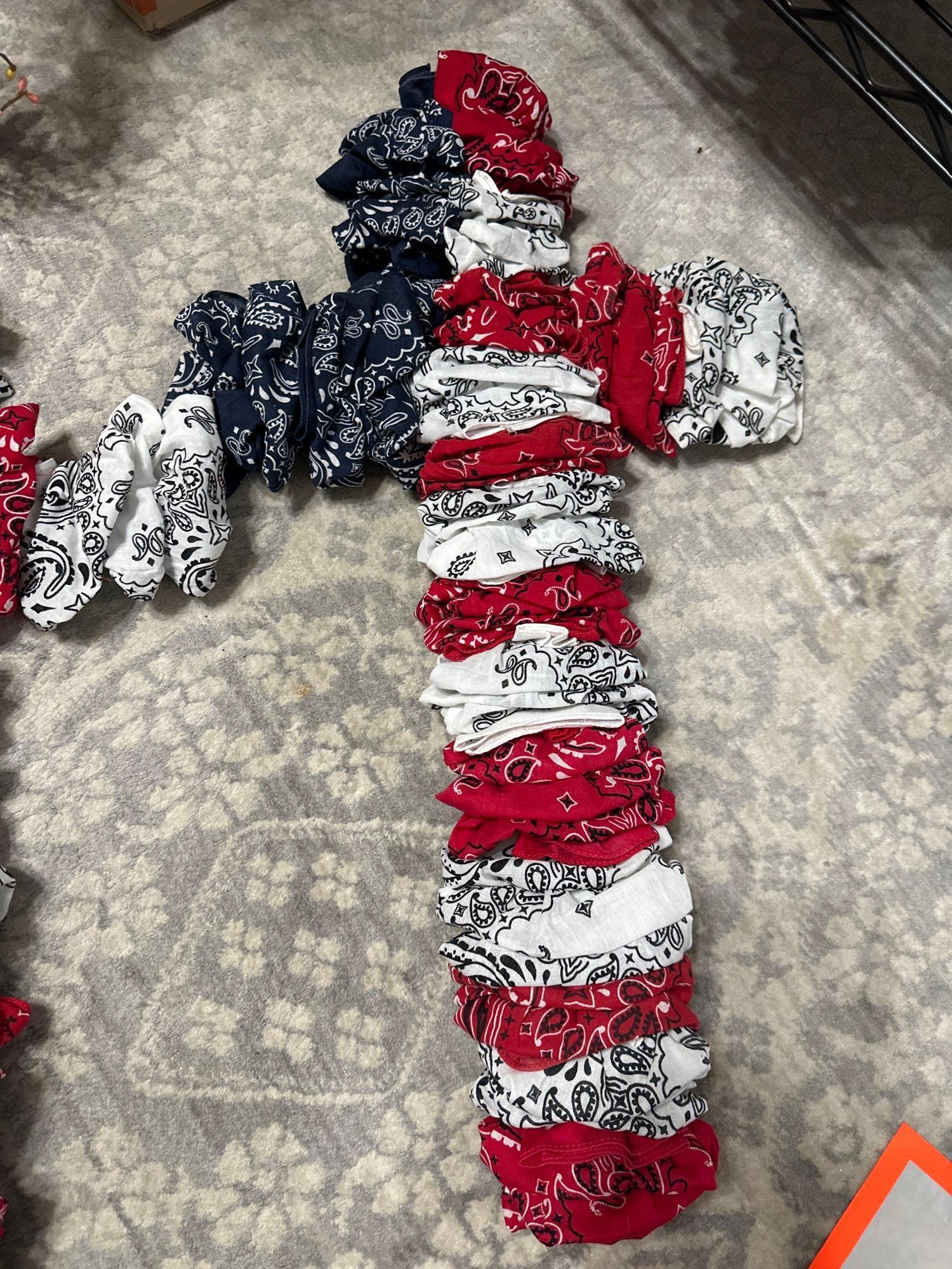 American flag crosses and Easter decor