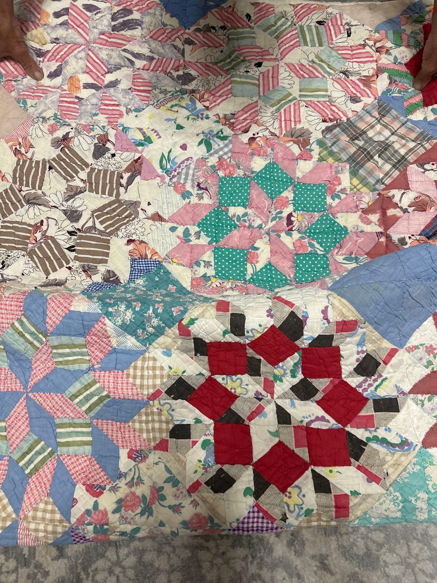 hand, stitch, queen size quilt