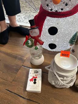 Snowman lighted, candle wax warmer night light, soap