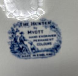 the hunter england hand engraved plate, saucer, bowl, cup, saucer cup 8 pcs 5 place setting