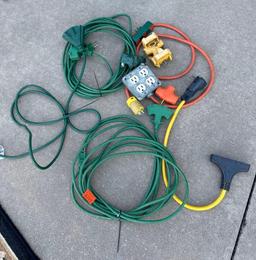 Extension cords and junction box and pig tail