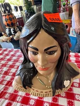 ceramic native woman head