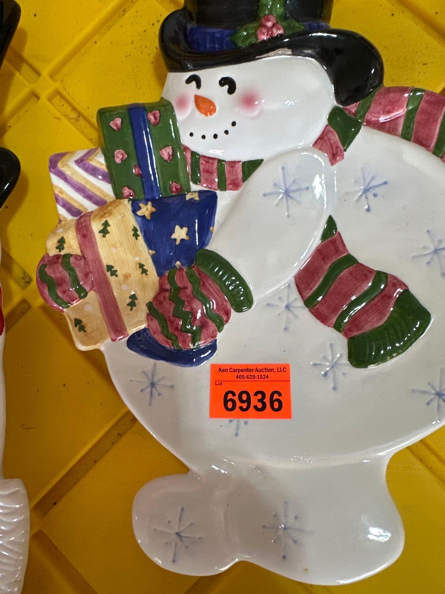 snowmen plates