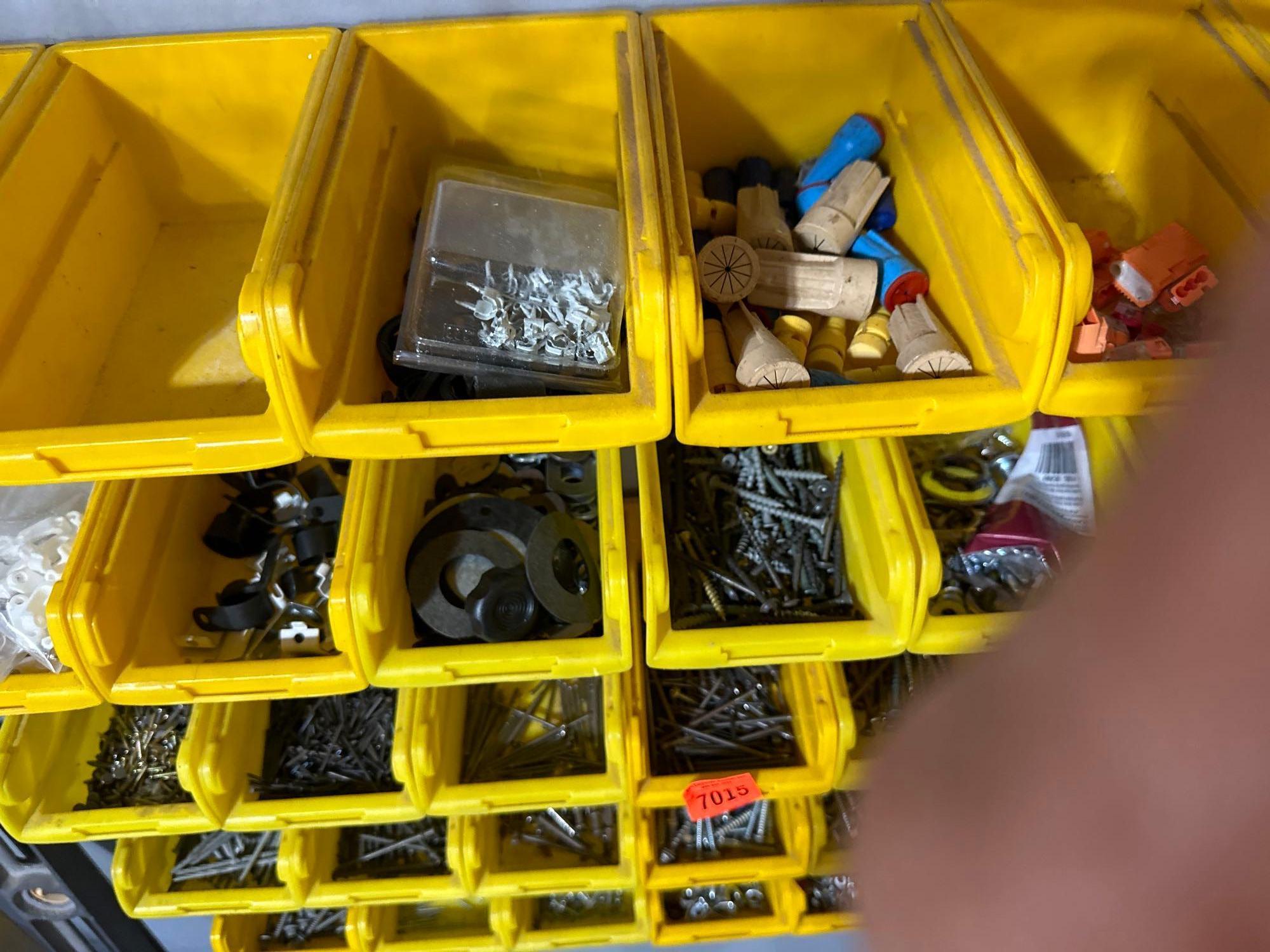 yellow bolt and nut bins