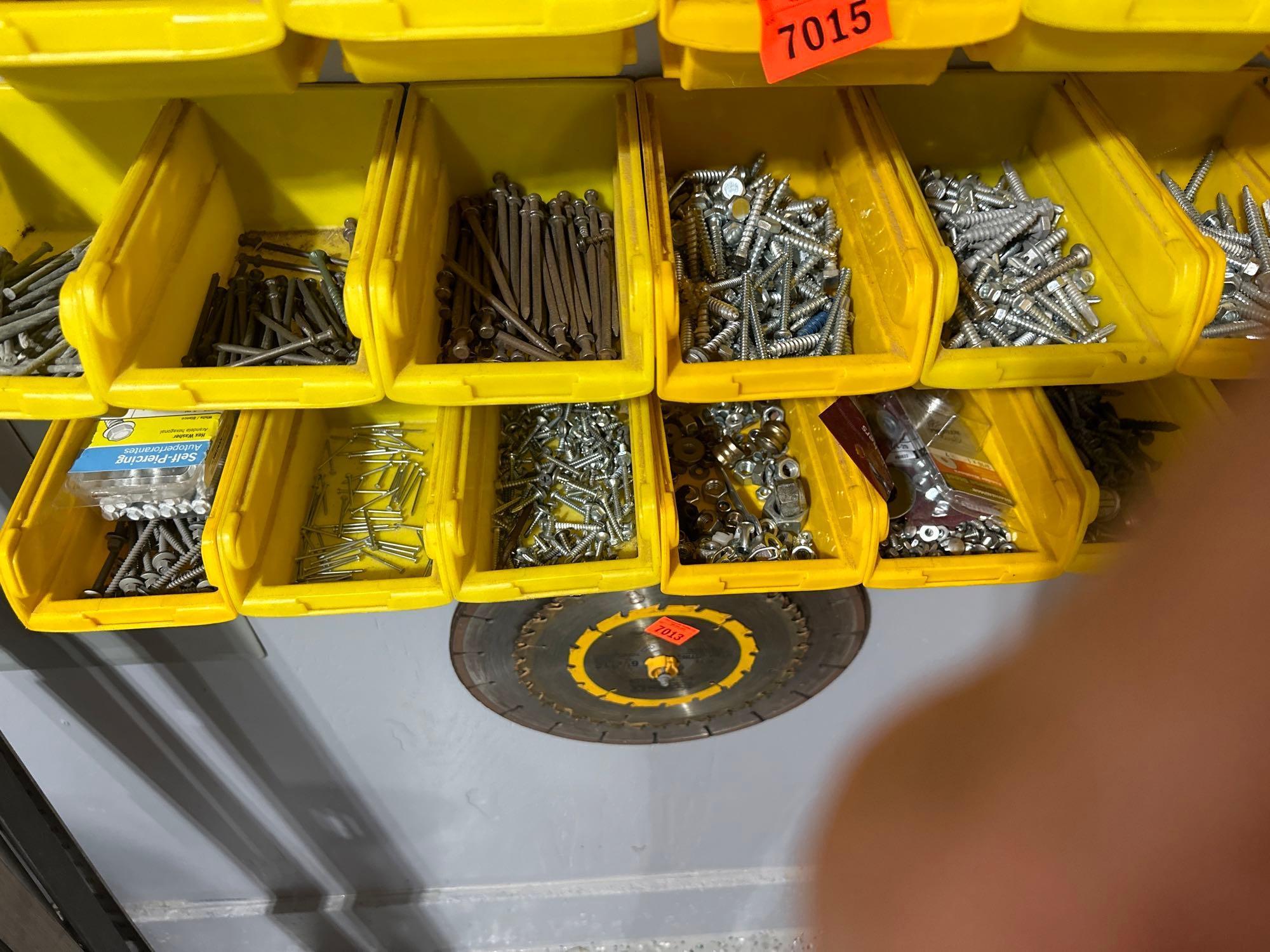 yellow bolt and nut bins