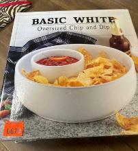 White chip and dip bowl