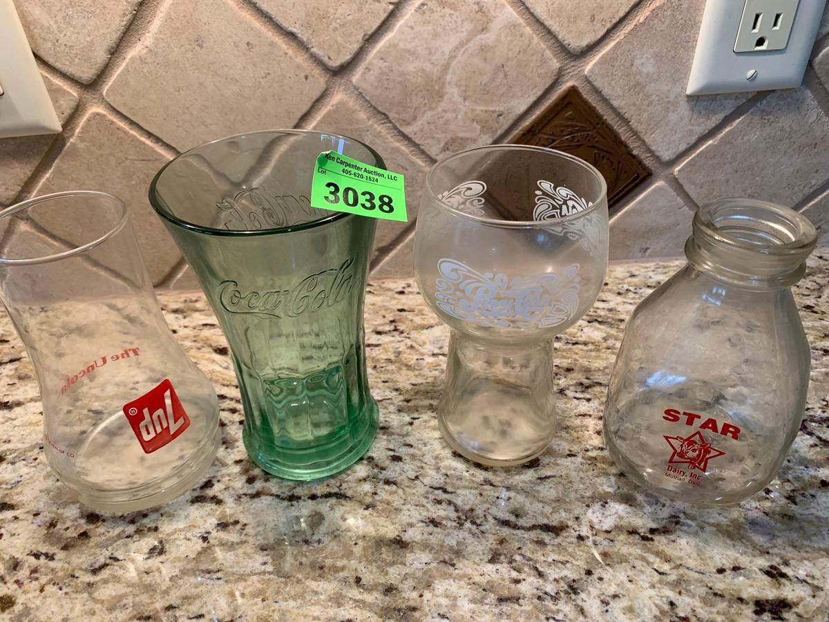 7-Up, Coca-Cola, Pepsi, cola star dairy glasses