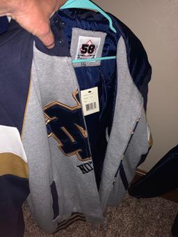 two Notre Dame jacket XL fit still have tags LA Dodgers 2XL jacket