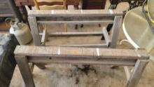 wooden sawhorses