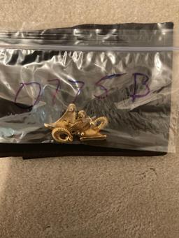 Four pair of earrings, missing backs on one earring per pair earrings only