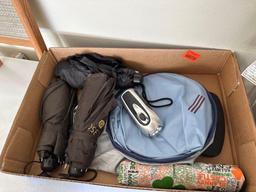 Umbrellas, wind up, flashlight, sunvisor for windshield