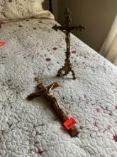 Wood cross with Jesus on cross metal cross with Jesus on cross