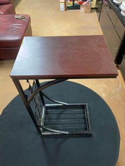 Ornate Metal and Wood Sofa Side Table