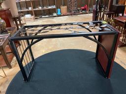 Ornate Metal and Wood Sofa Side Table