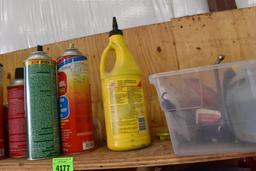 Various chemicals on the shelf ...