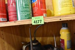 Various chemicals on the shelf ...