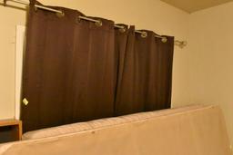 2 panels dark brown curtains floor length. ...