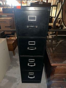 Four drawer black file cabinet metal