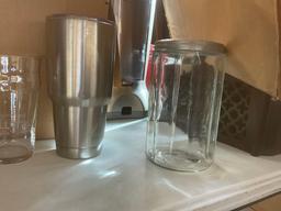 Cheer sign, and drinking glasses