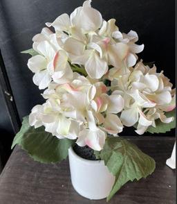 Electric lantern and hydrangea
