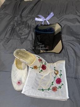 Avon bag and shoes and mirror
